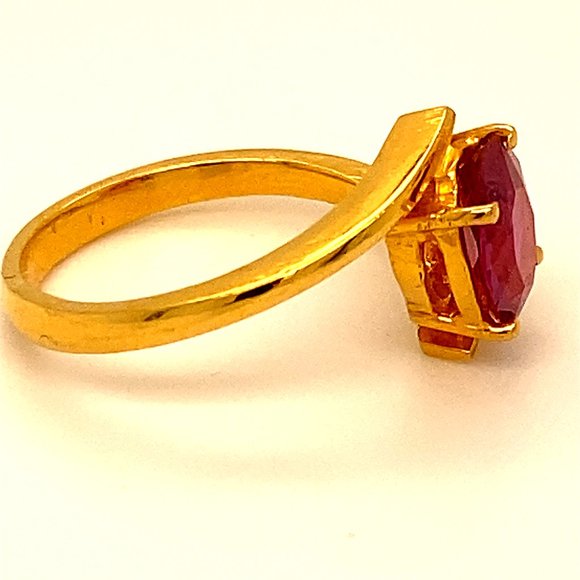 GIA Purple Pink Sapphire 2.07ct Solid 22K Ring - Picture 4 of 7